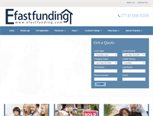 Tablet Screenshot of efastfunding.com